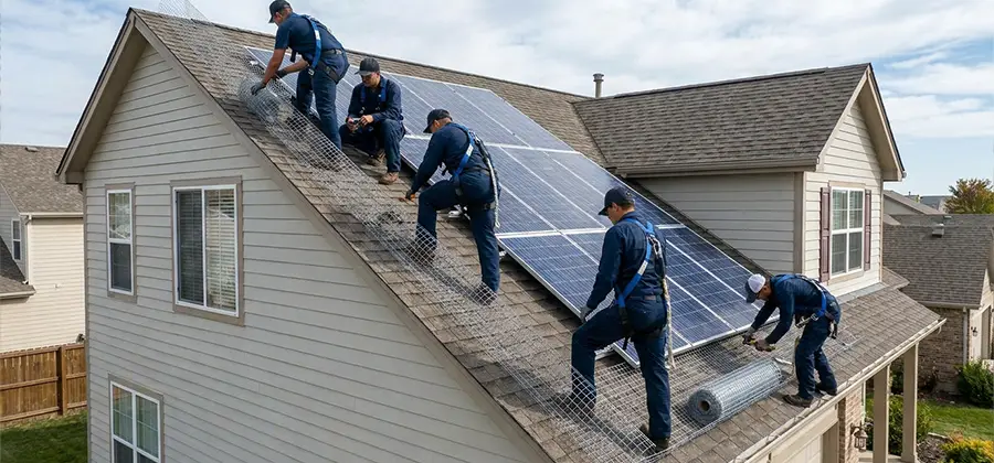 Pigeon Wire for Solar Panels in Meridian